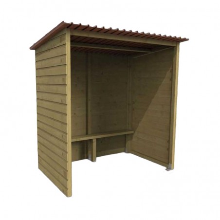 Abribus en bois sans fenêtres fenêtres