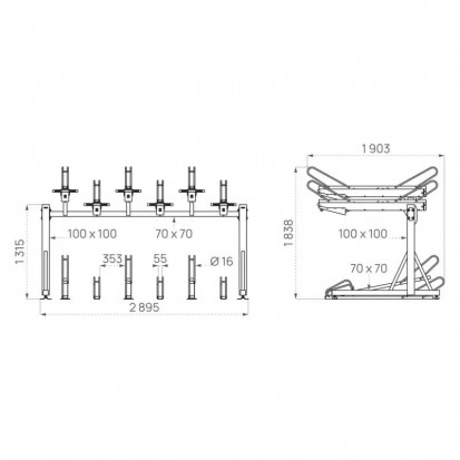 Support cycles à 2 étages