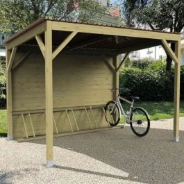 abris vélo bois avec bardage de fond