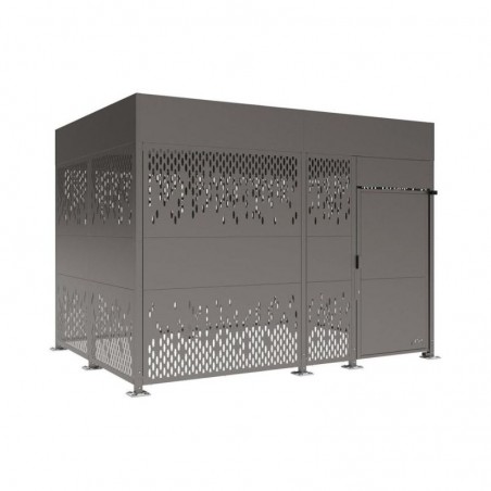 Abri vélos sécurisé gris longueur 4 mètres