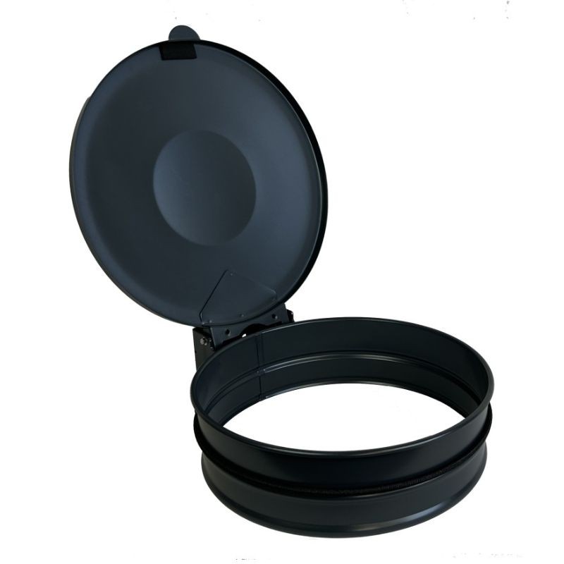 Support sac poubelle avec couvercle en acier noir