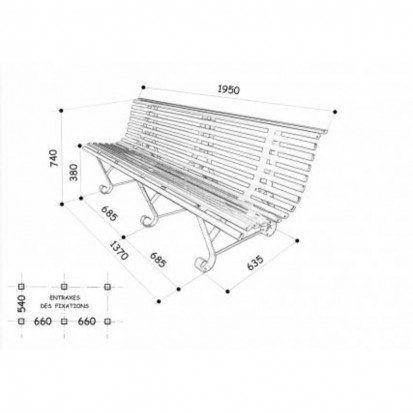 Bnac extérieur en métal 2 pieds