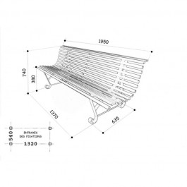 Banc urbain métal Buenos aires