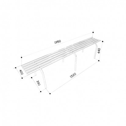 Banquette publique en métal