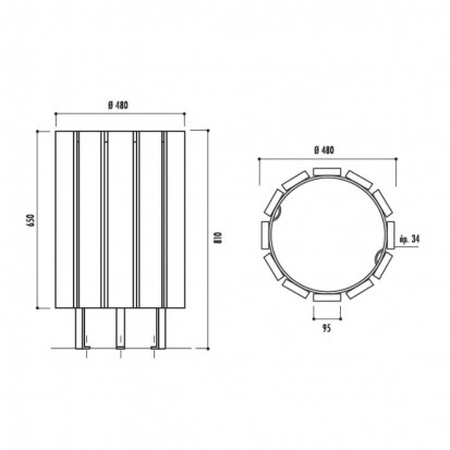 Corbeille de rue en bois