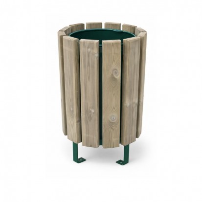 Corbeille de rue en bois