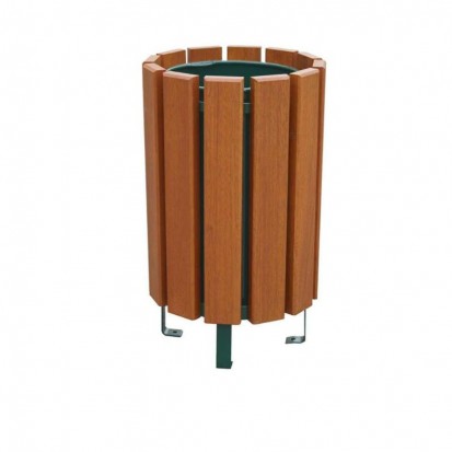 Corbeille de rue en bois