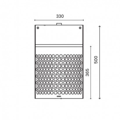 Poubelle de rue en métal demi-lune