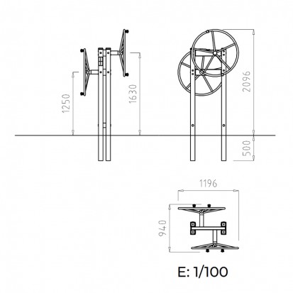Agrès sportif extérieur sénior roue