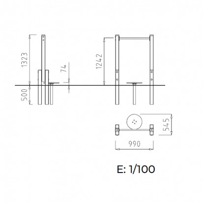 Agrès sportif extérieur sénior pour rotation des hanches