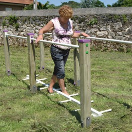 agrès sportif senior dans une aire de sport extérieur