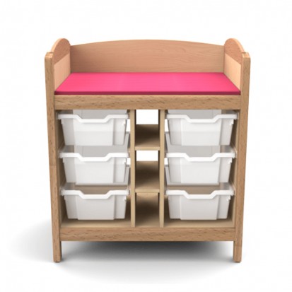 Table à langer crèche avec casiers