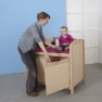 Table à langer crèche en bois avec 2 portes