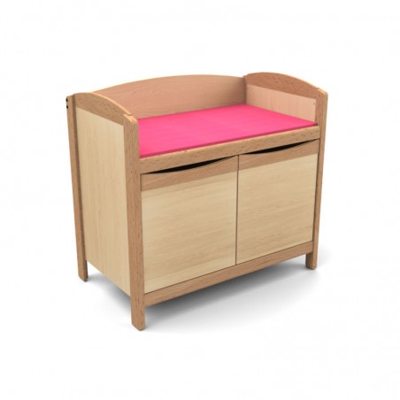 Table à langer crèche en bois avec 2 portes
