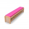 banc crèche avec casiers à chaussures assise mousse framboise