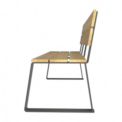 Banc bois extérieur pieds en acier