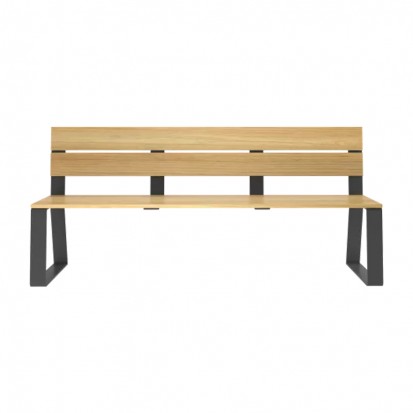 Banc bois extérieur pieds en acier