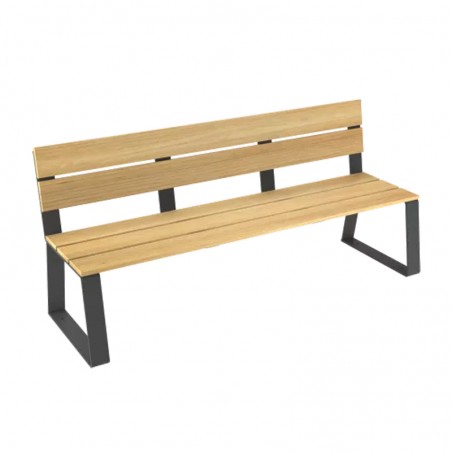 Banc bois extérieur pieds en acier