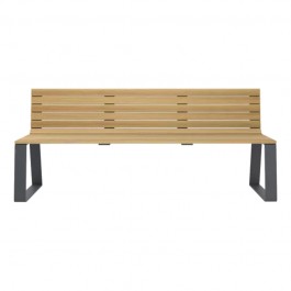 banc urbain design bois et acier vue de face