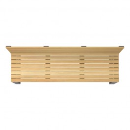 banc jardin public bois et acier vue de dessus