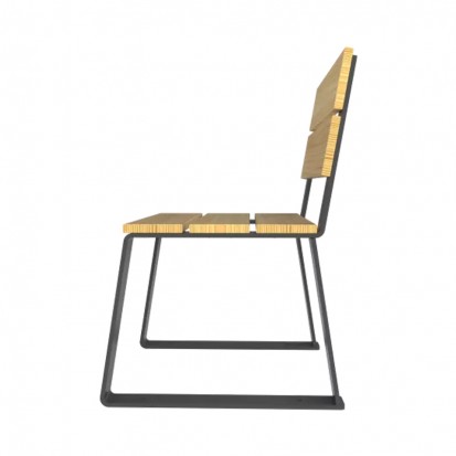 banc urbain 1 place bois et acier sans accoudoirs extérieur