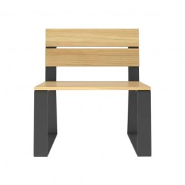 assise extérieure bois métal 1 place sans accoudoirs collectivité