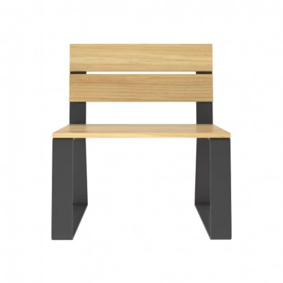 banc urbain 1 place bois et acier sans accoudoirs extérieur