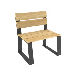 banc urbain 1 place bois et acier sans accoudoirs extérieur