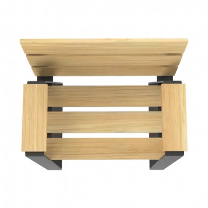 fauteuil urbain sénior bois acier avec accoudoirs 1 place extérieur