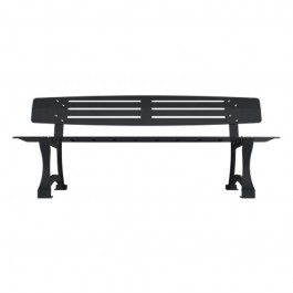 banc public métal design gris anthracite vue de face
