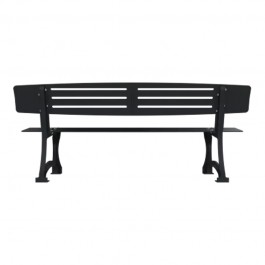 banc de jardin en acier et fonte gris anthracite vue de dos