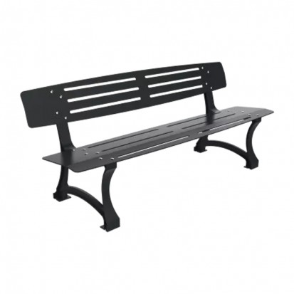 Banc urbain métal 1800 mm gris anthracite