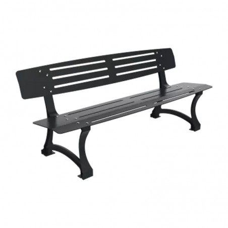 Banc urbain métal 1800 mm gris anthracite