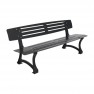 Banc urbain métal 1800 mm gris anthracite