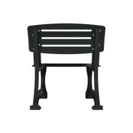 Banc public une place en métal gris anthracite vue de dos