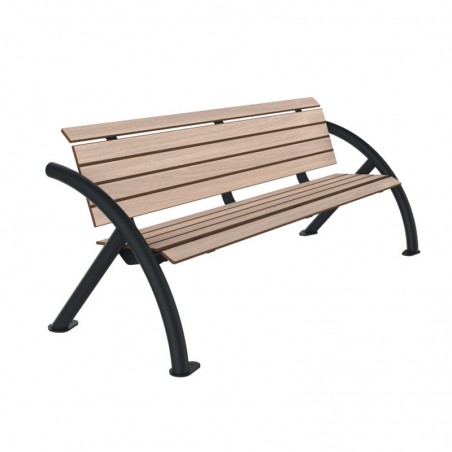 Banc compact HPL avec accoudoirs finition chêne clair
