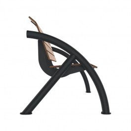 Banc compact HPL avec accoudoirs et pied en acier