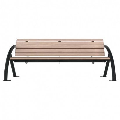 Banc compact HPL avec accoudoirs finition chêne clair