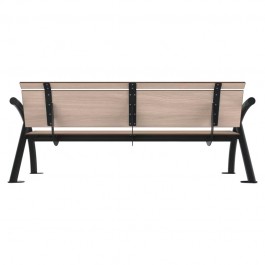 Banc compact HPL effet lames avec accoudoirs