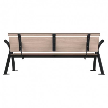 Banc compact HPL avec accoudoirs finition chêne clair