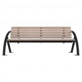 Banc public HPL finition chêne clair vue de face