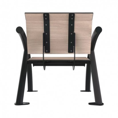 Fauteuil urbain compact HPL effet lames coloris chêne clair