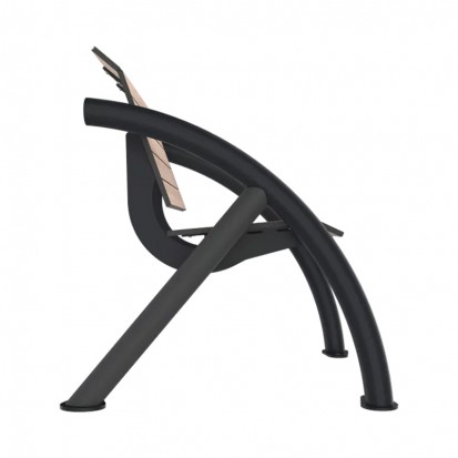 Fauteuil urbain compact HPL effet lames coloris chêne clair