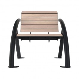 Fauteuil de ville HPL effet lames coloris chêne clair