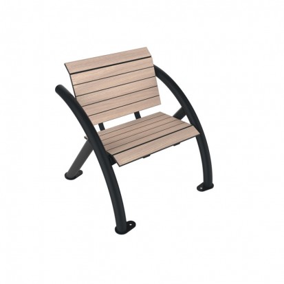 Fauteuil urbain compact HPL effet lames coloris chêne clair