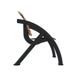 fauteuil urbain acier et compact vue de profil