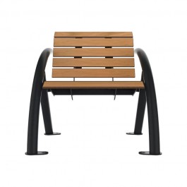 fauteuil public HPL finition teck vue de face
