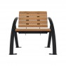 Fauteuil extérieur collectivité en  acier et compact HPL aspect teck