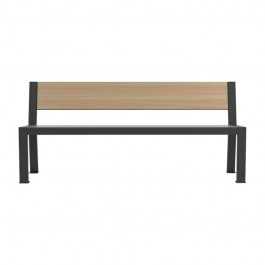 banc de jardin en acier et hpl vue de face