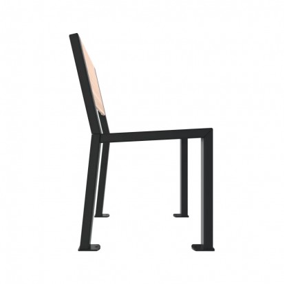 Fauteuil de ville compact HPL plein et acier coloris chêne clair